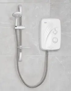 Triton T80si Pumped Tank Fed White Electric Shower Replacement 8.5kW +Riser Rail