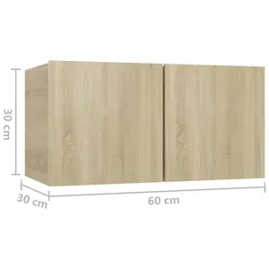 Berkfield Hanging TV Cabinets 3 pcs Sonoma Oak 60x30x30 cm