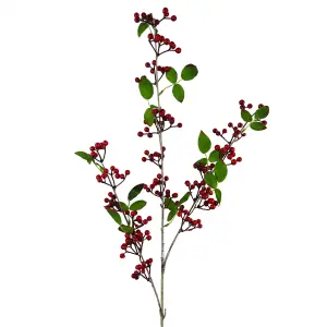 6 x 80cm Artificial Red Christmas Berry Spray