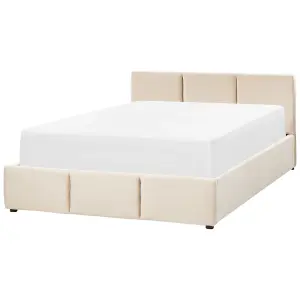 Velvet EU King Size Ottoman Bed Light Beige BOUSSE