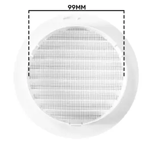 100mm round  White Air Vent Grille/Duct Covers with Fly Screen/Anti-Insect Mesh,push fit