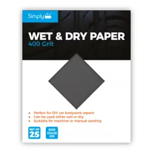 Simply 400 Grit Wet and Dry Sand Paper 25 Pack