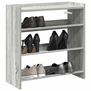 Berkfield Shoe Rack Grey Sonoma 60x25x62 cm Engineered Wood