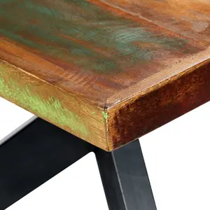 Kere Solid Wood Top Metal Base Dining Table