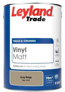 Leyland Trade Vinyl Matt Walls & Ceilings Emulsion Paint Grey Beige (RAL 1019) 5L