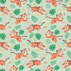 Bobbi Beck eco-friendly green cute tiger wallpaper