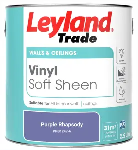 Leyland Trade Vinyl Soft Sheen Walls & Ceilings Emulsion Paint Purple Rhapsody (PPG1247-6) - 2.5L