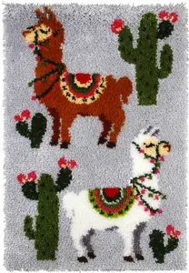 L/HK RUG LLAMA - Latch Hook Kit: Rug: Llama - Orchidea