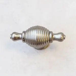 70x26mm Brushed Nickel Reeded Knob