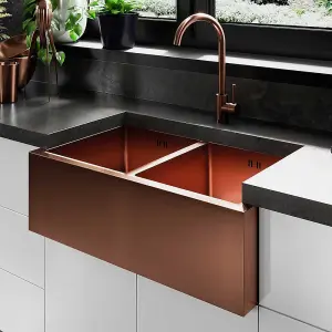 Astini Echo Brushed Stainless Steel Copper Kitchen Sink Mixer Tap