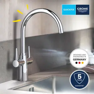 Grohe Ambi Chrome-plated Kitchen Twin lever Tap