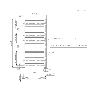 Right Radiators Prefilled Thermostatic Electric Heated Towel Rail Curved Bathroom Ladder Warmer - Chrome 800x400 mm