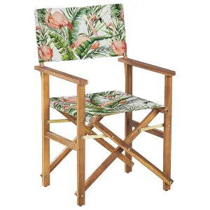 Set of 2 Garden Chairs CINE Acacia Wood Pink