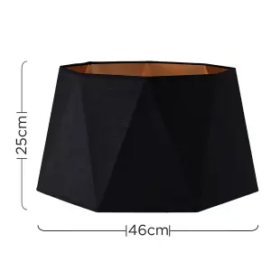 ValueLights Modern Black And Copper Geometric Design Floor Lamp Shade