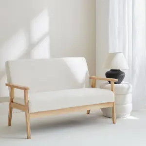 sweeek. 2-seater scandi-style loveseat sofa in boucle fabric Isak boucle Off-White Boucle 114x69.5x73 cm