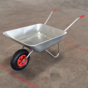 Heavy Duty Wheelbarrow 65l Litre Galvanised Steel Outdoor Wheel Barrow Pneumatic