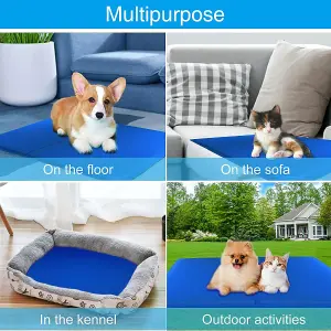 LIVIVO Dog Cooling Gel Pillow Mat - Pet Cooling Pad, Non-Toxic Gel, Self Cooling Mat for Dogs & Cats - Large/90cm x 50cm