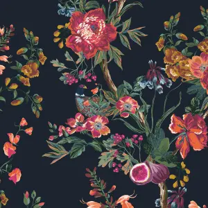 Joules Navy Floral forest Smooth Wallpaper Sample