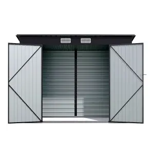 Outdoor Garden Bicycle Metal Storage Shed with Dual Doors Charcoal Black