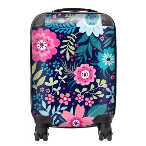 Cute Colourful Flower Pattern Suitcase - Small