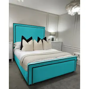 Bianca Plush Velvet Teal Bed Frame