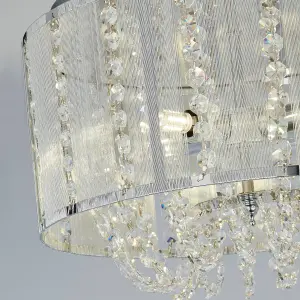 Lighting Collection Providence Chrome & Glass 4Lt Ceiling Flush