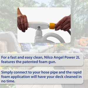 Nilco Angel Power 4L Garden Decking Cleaner Cleansing & Foam Gun Sprayer 2x 2L