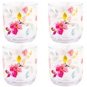 Gardenia 0.25ml Acrylic Drinking Glass Set (Set of 4)