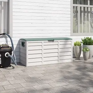 290L Outdoor Storage Deck Box with Wheels 112 x 49 x 54cm