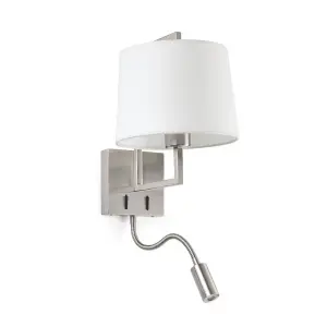 Luminosa Frame Reading Light Wall Light Nickel, E27