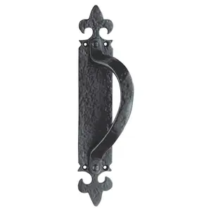 Offset Traditional Forged Pull Handle 263.5 x 67mm Black Antique Left Hand