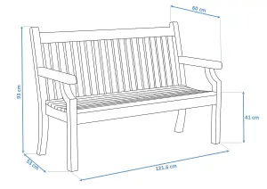 Winawood Sandwick 2 Seater Wood Effect Bench - New Teak