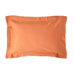 Homescapes Burnt Orange Linen Oxford Pillowcase, Standard