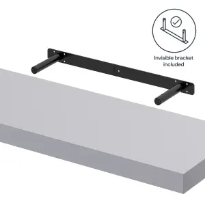 GoodHome Cusko Grey Rectangular Floating shelf (D)23.5cm