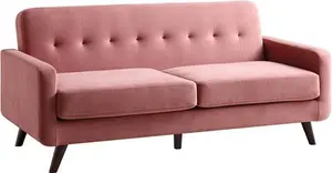 Clarence 3-Seater Sofa In Blush Pink Velvet - Daals - Sofas