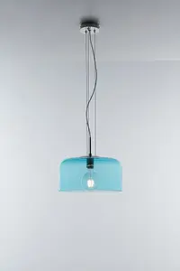 Luminosa Gibus Glass Dome Ceiling Pendant, Blue, E27