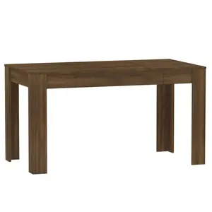 Gille Dining Table 140 x 74.5 x 76 cm Engineered Wood Brown Oak / High Gloss White