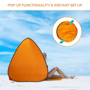 Milestone Camping Pop-Up Beach Tent with Extendable Ground Sheet