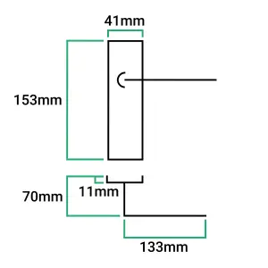 AFIT Satin Aluminium 19mm Return To Door Lever Door Handle Latch Set 153mm