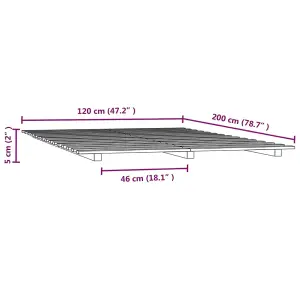 Berkfield Bed Frame White 120x200 cm Solid Wood Pine