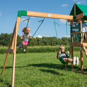 Backyard Discovery Buckley Hill Cedar Wooden Climbing Frame with 2 x Swings and 1 x Slide