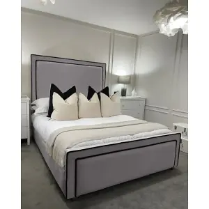 Bianca Plush Velvet Silver Bed Frame