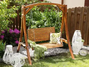 Patio Swing NOVARA Wood Dark Wood