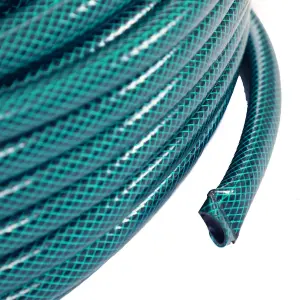 Oypla 30m PVC Flexible Green Hose Outdoor Garden Hose Pipe