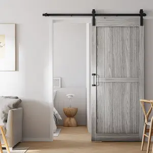 Grey Sliding Internal Door Indoor Door Barn Door 91cm W x 213cm H and Hardware Kit