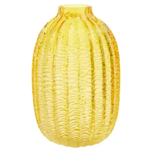 Interiors by Premier Bionda Large Yellow Glass Vase