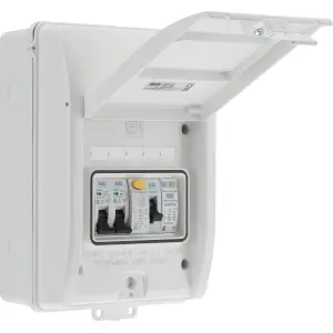 BG Electric Vehicle Consumer Unit Kit 5 Module White 40A Type A RCD, 40A B Curve MCB, Type 2 SPD