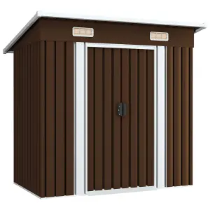 Berkfield Garden Storage Shed Brown 194x121x181 cm Steel