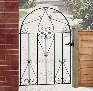 CLEVE Metal Scroll Low Bow Top Garden Gate 838mm GAP x 1181mm High CLBZP51