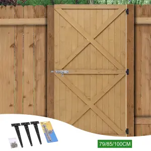 Outdoor Flat Top Garden Wooden Gate Pedestrian Gate Pine Wooden Fence Door